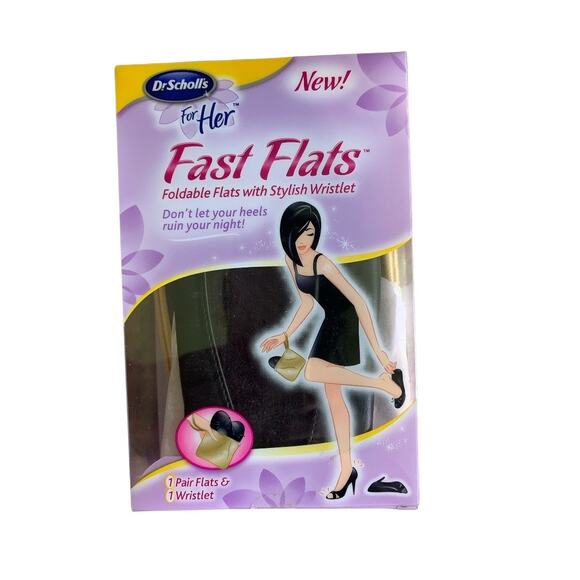 Dr. Scholl's Fast Flats with Gold Wristlet Black Size 7/8 - Picture 6 of 11